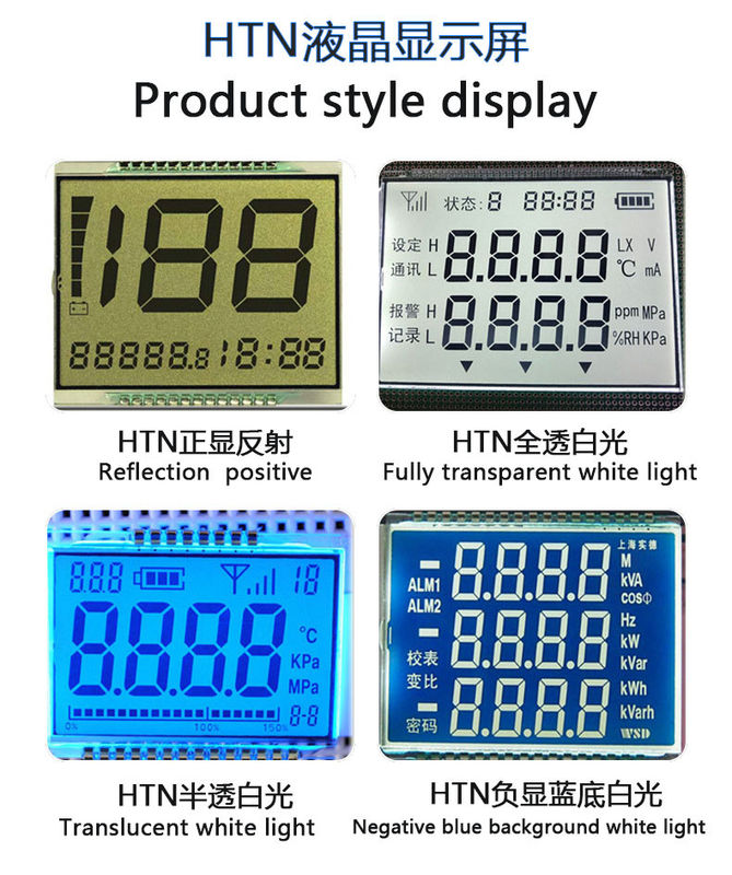 High Definition Industrial Transmissive HTN Lcd Panel Energy Efficient